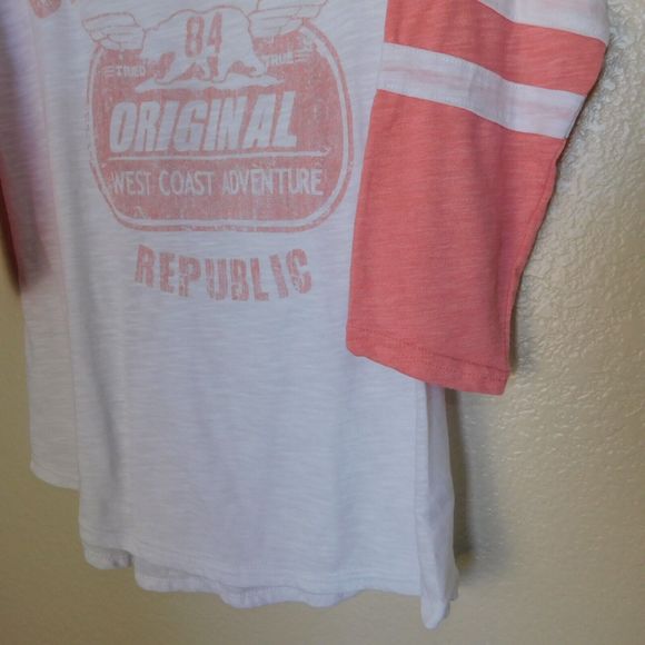 Reflex California Tee Shirt Retro Graphic 3/4 Sleeve Casual Thin Tee Shirt Logo - Picture 5 of 8